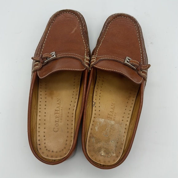 Cole Haan Country Womens Mules Slides Driving Mocs Sz 6B Saddle Leather - Picture 7 of 12